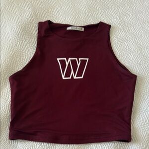 Washington Commanders Maroon/Silver Sleeveless Crop Top